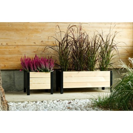 Fioriera da Giardino in Legno Rettangolare  balcone 80x40 | BricoShop24