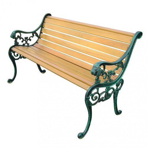 Panchina in Legno Ghisa 2 Posti da Giardino Panca Seduta per Esterno