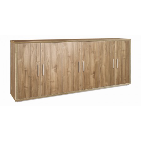 Armadio Credenza Mobile Basso Noce Porta TV Moderno 6 Ante 200 cm Legno