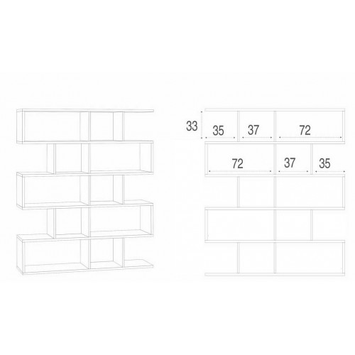 Libreria Modulare Cemento Geometrica Moderna Mensole Scaffale Ufficio