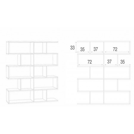 Libreria Modulare Cemento Geometrica Moderna Mensole Scaffale Ufficio