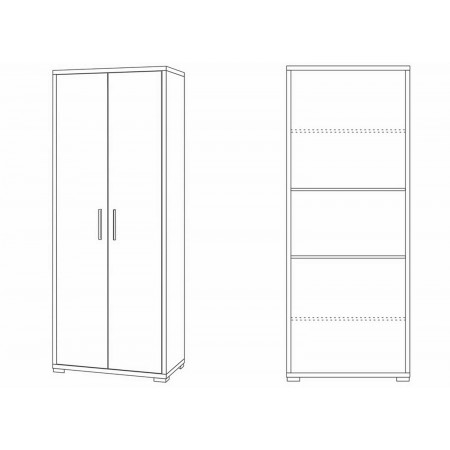 Armadio 2 Ante Noce 180 cm Ufficio Mobile Ripiani Scaffali Cameretta