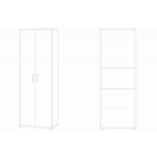 Mobile Armadio in Legno 2 Ante 200 Noce Bianco Multiuso Ufficio Camera