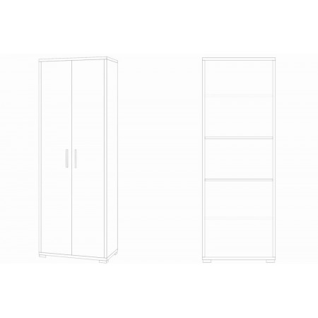 Mobile Armadio in Legno 2 Ante 200 Bianco Noce Multiuso Ufficio Camera