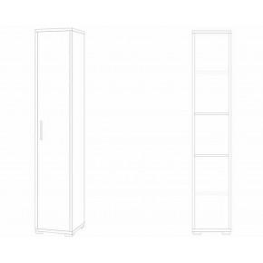Armadio 1 Anta 200 da Ufficio Bianco Nero Mobile Ripiani a Colonna Bagno 2