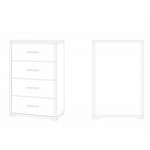Cassettiera Noce Nero Como 4 Cassetti da Ufficio Camera Documenti Legno