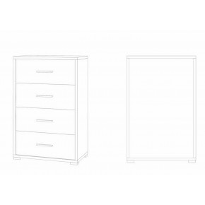 Mobile Cassettiera Noce Bianco Como 4 Cassetti da Ufficio Camera Legno 2