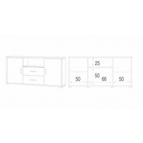 Credenza Contenitore Mobile 2 Ante con 2 Cassetti Noce Bianco Legno Tv 2