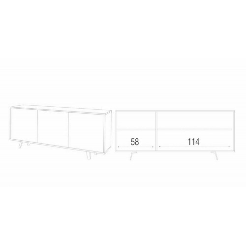 Mobile 3 Ante Nero Marmo Contenitore Buffet Armadio Soggiorno Credenza