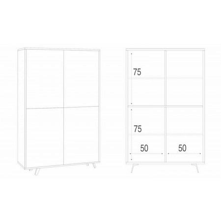 Madia Armadio Nero Bianco Lucido Credenza con Ripiani 4 Ante Soggiorno