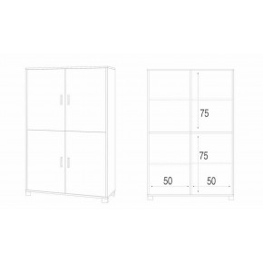 Credenza 4 Ante Noce Bianco Madia Buffet Ripiani Ufficio Dispensa Piattaia 2
