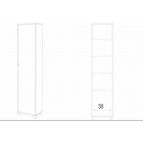 Armadio 1 Anta 190 Noce Specchio Ingresso Scarpiera Armadio Colonna Ripiani 2