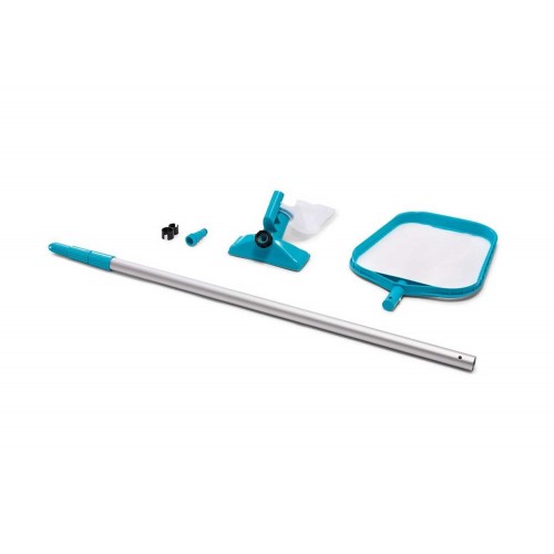 Kit Pulizia Piscina Fuori Terra Fondo Asta Spazzola Aspirante Retino Acqua