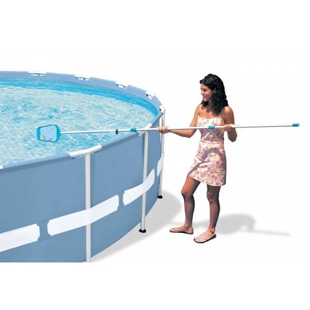 Kit Pulizia Piscina Fuori Terra Fondo Asta Spazzola Aspirante Retino Acqua