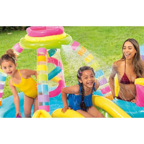 Parco Acquatico Colorato Palline Gonfiabile Piscina con Scivolo per Bimbi