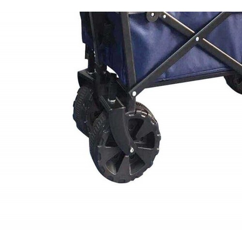 Carrello Blu Tessuto Portatutto 4 Ruote Carretto da Giardino Spesa 80 Kg