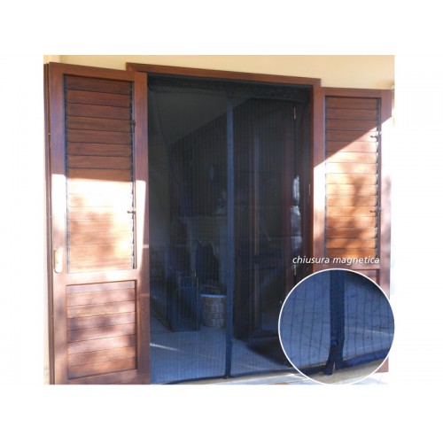 Zanzariera Blu Tenda Magnetica 120x240 per Porta Finestra con Calamite