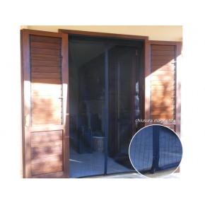 Zanzariera per Porta Finestra con Calamite Tenda Magnetica 120x240 Nero
