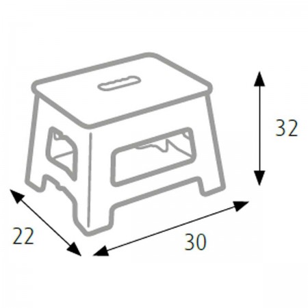 Sgabello Pieghevole Salvaspazio Grigio per la Casa Alto 32 cm in Plastica