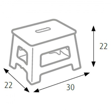 Sgabello Pieghevole Salvaspazio per la Casa in Plastica Grigio 22 cm