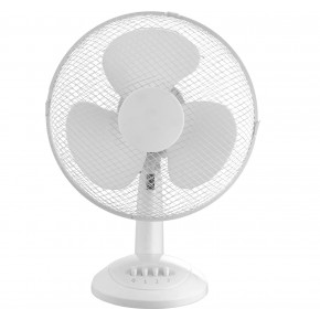 Ventilatore da Tavolo 30cm 3 Velocità e Oscillazione Orizzontale Bianco