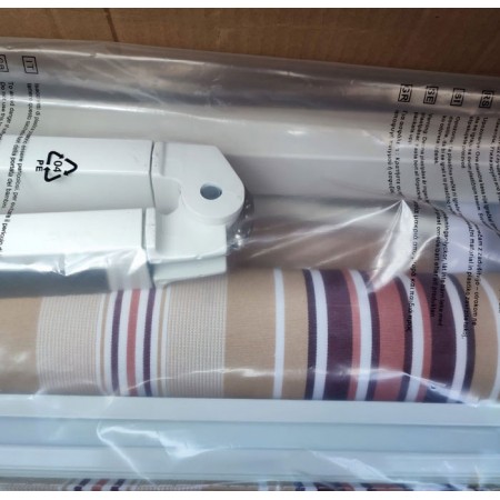Tenda da Sole 300x200 con Bracci a Catena Righe Rosse Inclinazione Regolabile | BricoShop24