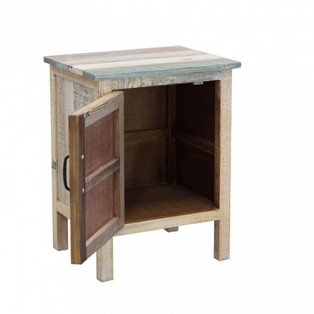 Comodino Colorato Mobile in Legno con 1 Ante Battente per Camera da Letto