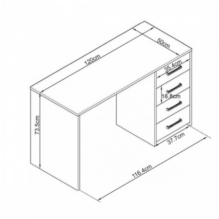 Scrivania Porta Pc in Legno Bianco per Ufficio Cameretta Bambini Cassetto