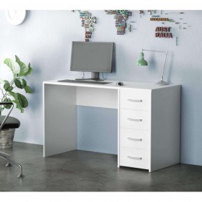 Scrivania Porta Pc in Legno Bianco per Ufficio Cameretta Bambini Cassetto 2