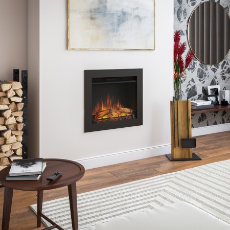 Inserto Camino Elettrico Tagu da Incasso Parete Termostato Led Fuoco Finto