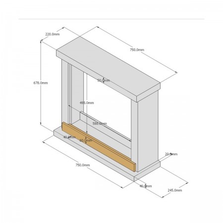 Cornice per Caminetto Elettrico Bianco Tagu Hagen Camino in Legno MDF