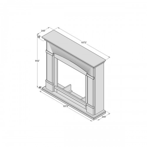 Cornice per Camino Elettrico Bianco in Legno MDF Caminetto Tagu Helmi