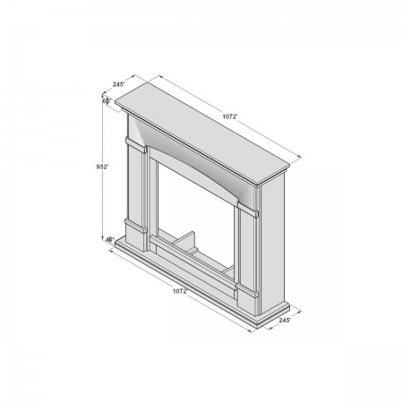 Cornice per Camino Elettrico Tagu Helmi Grigio in Legno MDF Caminetto