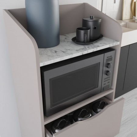 Mobile Multiuso da Cucina per Forno Microonde in Legno con Cassetti Mocha