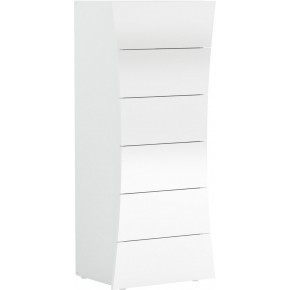 Settimino a 6 Cassetti Bianco Lucido Cassettiera Alta in Legno per Camera 2