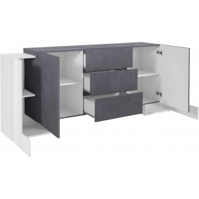 Credenza con Ante e Cassetti da 210 Bianco e Grigio Madia per Ingresso 2