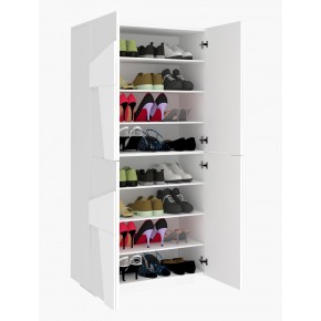 Scarpiera Grigio in Legno a 4 Ante per 32 Paia di Scarpe Mobile Grande 2