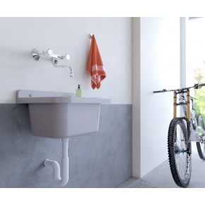 Pilozzo per Esterno Grigio Lavello a Muro 60x34 cm Lavabo Lavanderia 2
