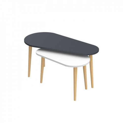 Tavolino da Caffè in Legno Antracite e Bianco Tavolino dal Design Moderno