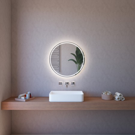 Specchio con Retroilluminazione Led Tondo 85 cm per Bagno da Parete