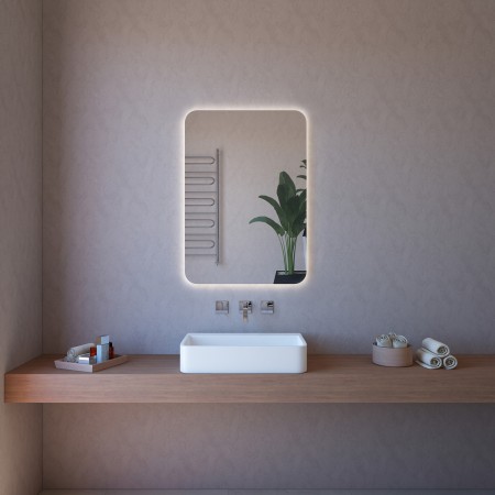 Specchio Rettangolare per Bagno Illuminato a Led 60x80 Reversibile