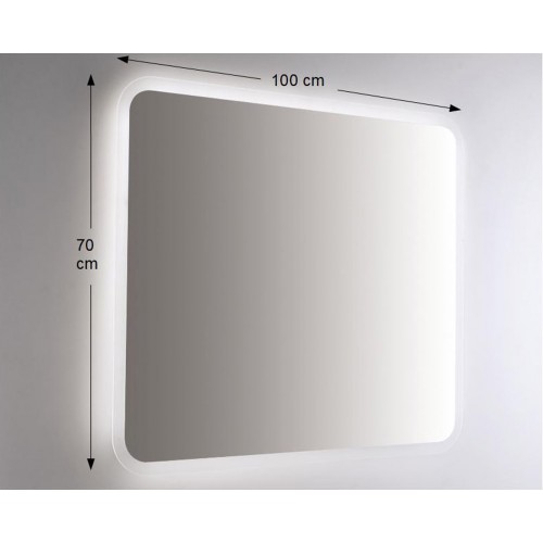 Specchio Retroilluminato da Bagno Rettangolare 100x70 a Led da Parete