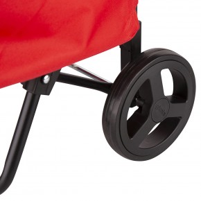 Carrello per Spesa Impermeabile Rosso Carrellino Pieghevole con Ruote 2