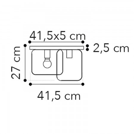 Plafoniera a Soffitto Bianca Intec Lampadina E27 Lampada a 2 Punti Luce