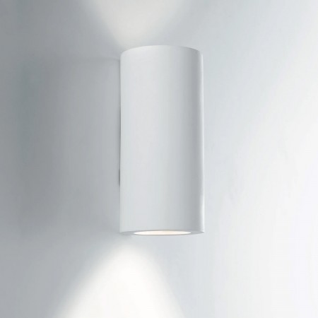 Lampada a Muro Applique da Parete Luce in Gesso Verniciabile Bianca