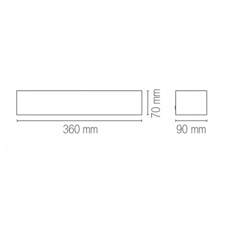 Lampada a Muro Applique Rettangolare Cemento Luce da Parete Interno