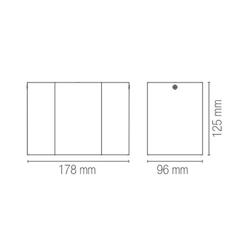 Plafoniera in Alluminio Nero Lampada Intec da Soffitto Faretto Quadrato