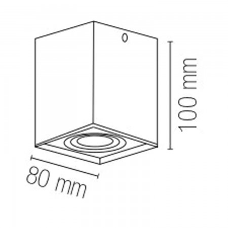 Lampada in Alluminio Faretto da Soffitto Punto Luce Quadrato Bianco Opaco