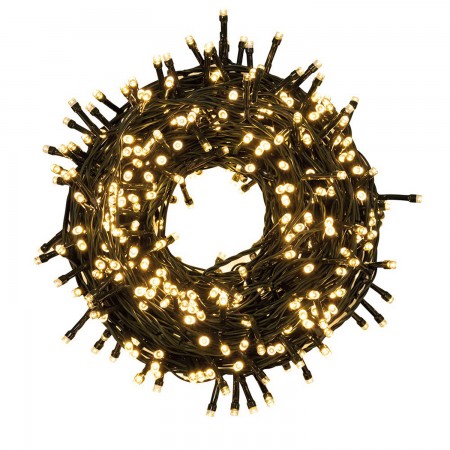 Luci di Natale Filo di 45 mt Decorazione con 1000 Lucine Led Bianco Caldo