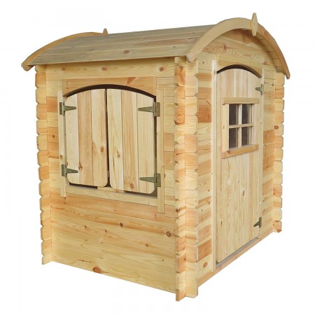 Casetta Timbela per Bambini in Legno con Veranda da Esterno e Giardino